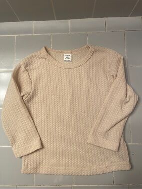 SHEIN Cream Textured Crew Neck Sweater
